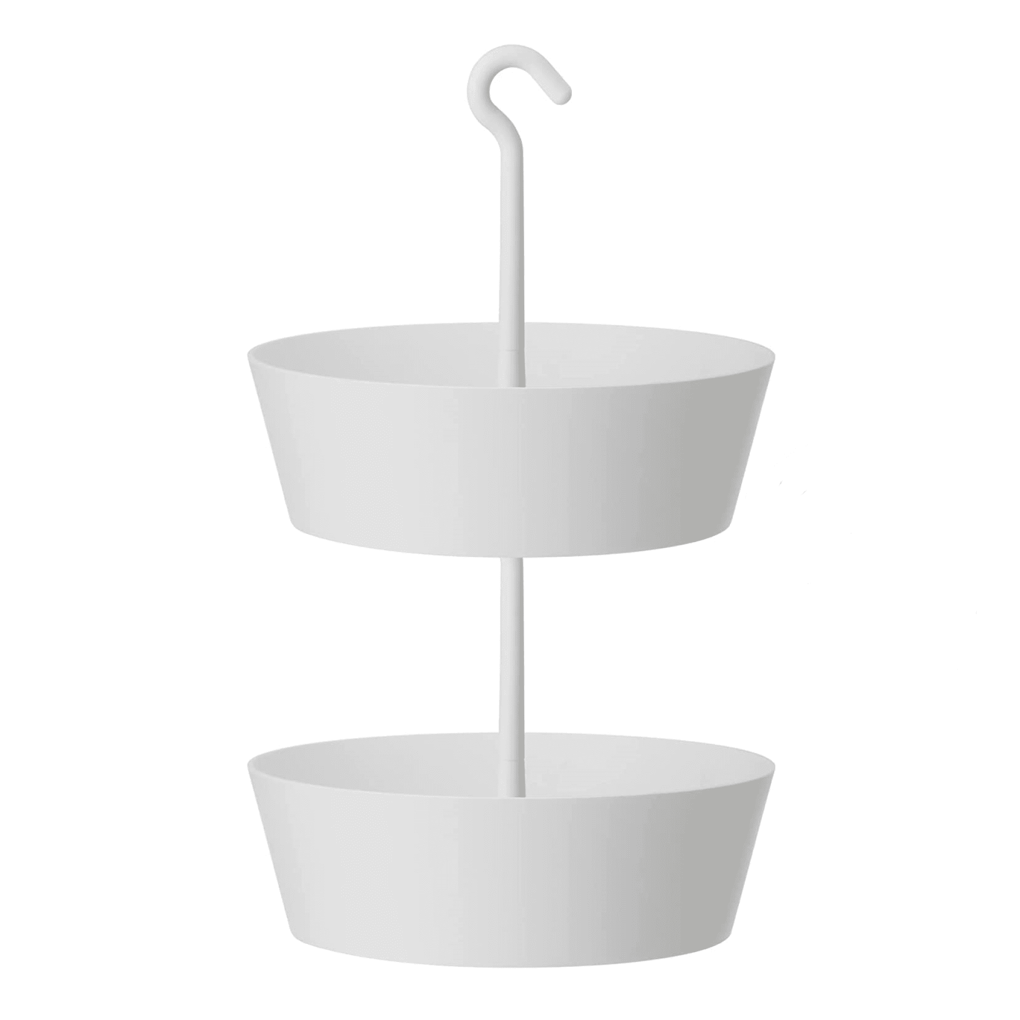 White Double Tiered Hanging Planter for Indoor and Outdoor Use