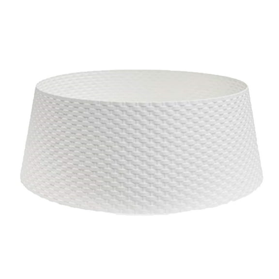 Tree Nest Wicker Round Plastic Christmas Tree Collar, White, Large, 26.8in