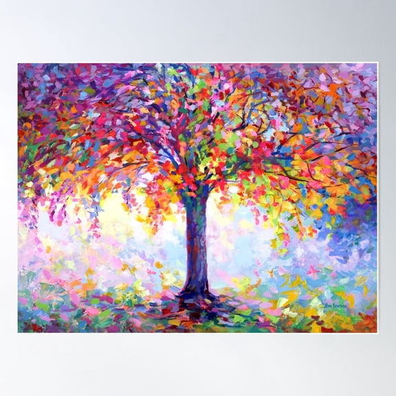 Tree Of Happiness Poster Wall Art UNFRAMED PAPER POSTER, Home Decor