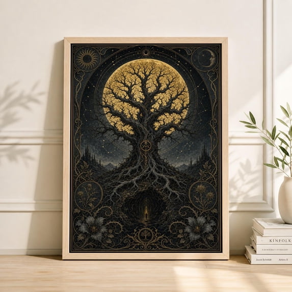 Tree Of Life Bohemian Art Dark Fantasy Art Nouveau Poster , Poster ...