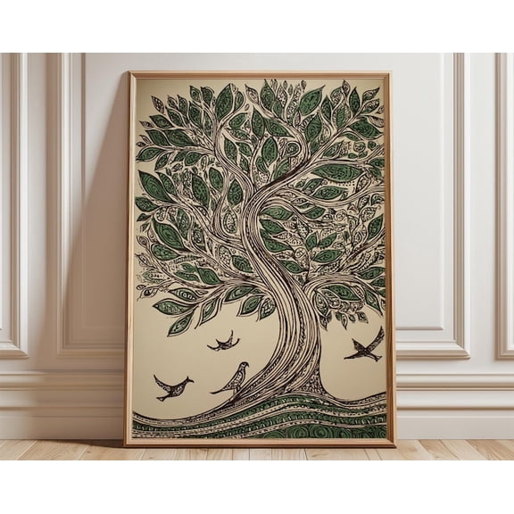 Tree Of Life Botanical Wall Art Print, Unframed Paper Poster 8x10in