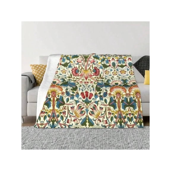Tree Of Life By William Morris Blankets Vintage Garden Art Floral Warm Flannel Throw Blanket For Sofa Couch Bedroom Bedding1.Jpg