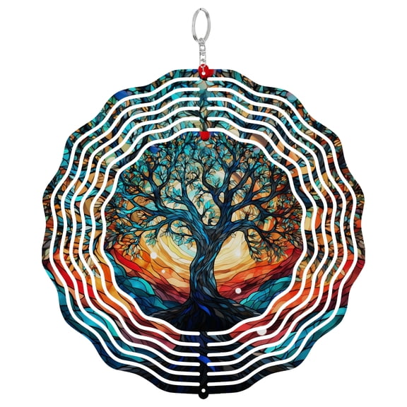 Tree Of Life Celestial 3D Wind Spinner Kinetic Hanging Garden Decor Stainless Steel