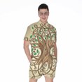thumbnail image 1 of Tree Of Life Celtic Symbol Short Sleeve Men'S Rompers, Irish St. Patrick'S Day Casual Summer Jumpsuits Outfit, 1 of 4