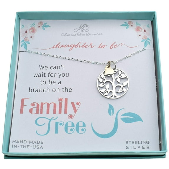 Tree Of Life Charm Pendant In Sterling Silver On An 18 inch Sterling Silver Cable Chain, Gift For Future Daughter-in-law