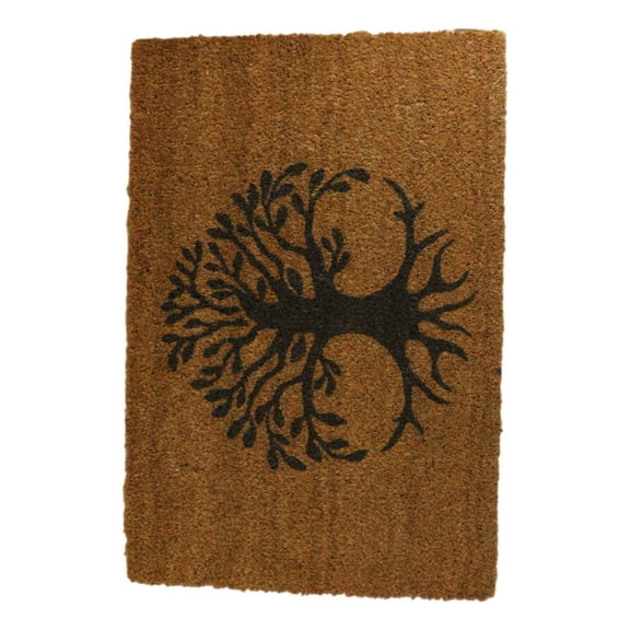 Tree Of Life Eden With Dendritic Roots Coir Coconut Fiber Floor Mat Doormat