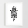 thumbnail image 1 of Tree Of Life - Illustration Anatomy Floral Surrealism Black and White Gothic Bird White Framed Wall Art Print 16 x 24 inches, 1 of 1