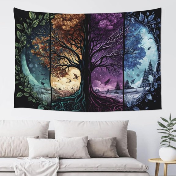 Tree Of Life Moon Phase Tapestry Wall Hanging Wall Tapestry For Bedroom Aesthetic Home Wall Dorm Decor 60x40in