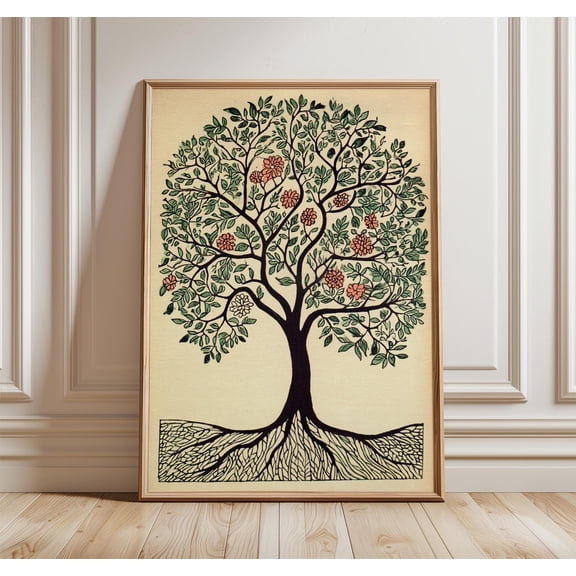 Tree Of Life Poster, Minimalist Boho Wall Art Print, Poster Only