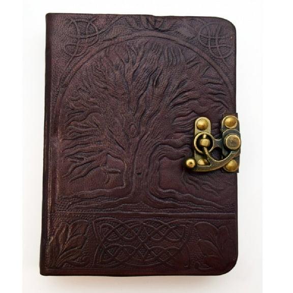Tree Of Life Rounded Edge Leather Embossed Journal New