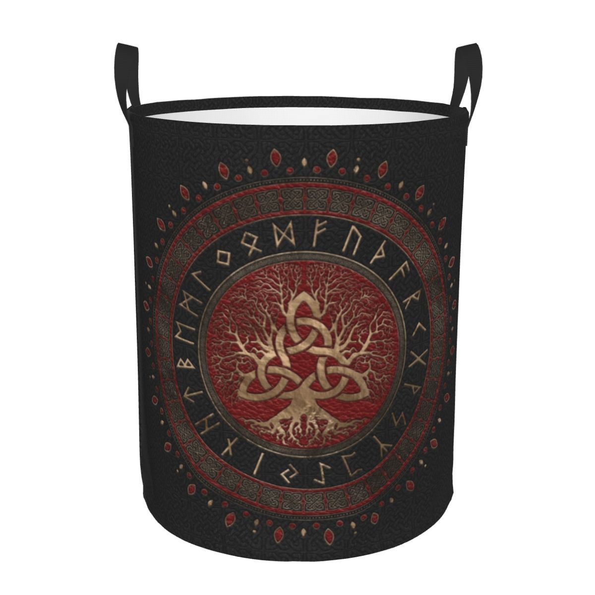 Tree Of Life With Triquetra And Futhark Pastel Gold Laundry Basket Toy ...