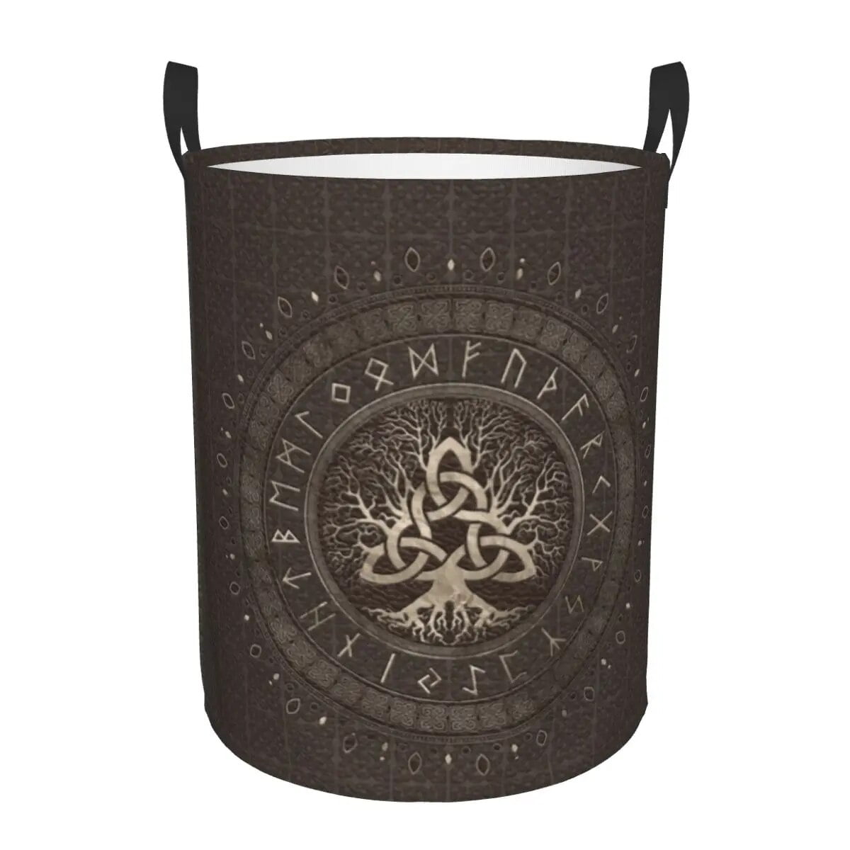 Tree Of Life With Triquetra On Futhark Laundry Hamper Large Storage ...