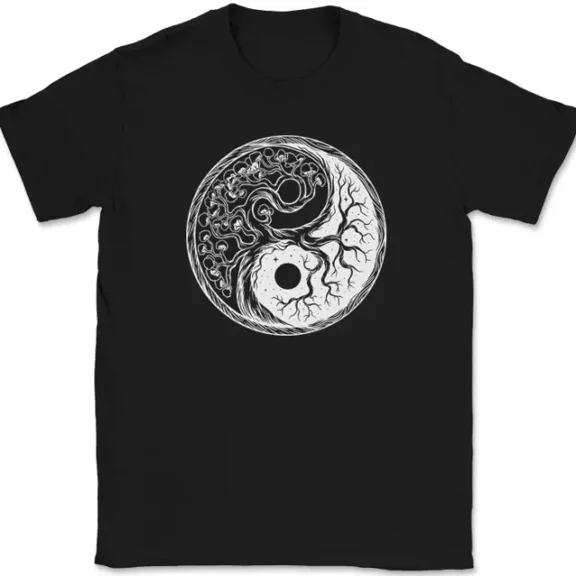 Tree Of Life Yin Yang T-Shirt Graphic Design Taoism Gift Funny Tee Unisex S-5XL Hot Trending Shirt, Vintage Birthday Gift