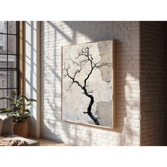Tree Optical Illusion Wabi Sabi Minimalist Wall Art Unframed Paper Print