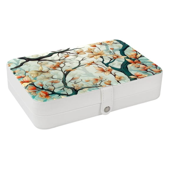 Tree PU Leather Jewelry Box with Removable Compartment - Portable Earring Organizer and Storage Box