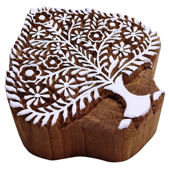 Tree Pattern Wooden Hand Carved Printing Block Decorative Indian Textile Crafts