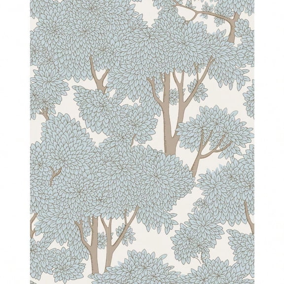 Tree Peel And Stick Forest Jungle Waterproof Bathroom Mural Stick On Wallpaper Light 17.7in X 32.8ft