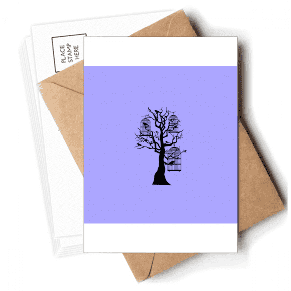 Tree Perch Branch Birdcage Postcards Envelopes Blank Note Cards Mailing