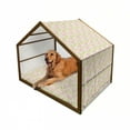 thumbnail image 1 of Tree Pet House, Japanese Cherry Blossom Pattern with Abstract Composition Eastern Inspirations, Outdoor & Indoor Portable Dog Kennel with Pillow and Cover, 5 Sizes, Pink Green White, by Ambesonne, 1 of 4