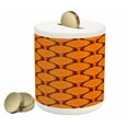 thumbnail image 1 of Tree Piggy Bank, Abstract Vibrant Color Forest Pattern Autumn Season Wildlife Modern Art, Ceramic Coin Bank Money Box for Cash Saving, 3.6" X 3.2", Orange Chestnut Brown, by Ambesonne, 1 of 4