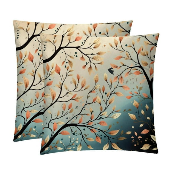 Tree Pillow Covers Set with Unique Patterns - 16x16, 18x18, 20x20 Inches - Set of 2 Elegant Pillow Inserts, Throw Pillows Covers for Home for Any Occasion