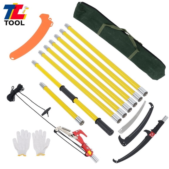 Tree Pole Pruner Manual Branches Trimmer Tree Branch Garden Tools Yellow 27 Feet