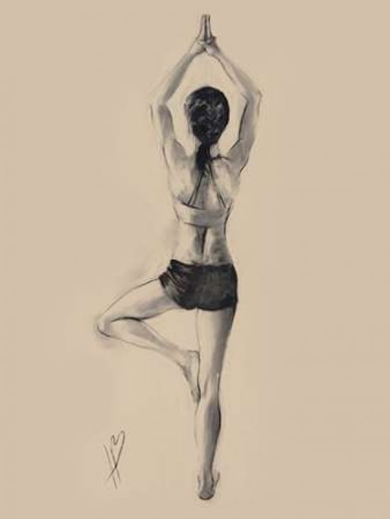 Tree Pose Canvas Art - Hazel Bowman (18 x 24)