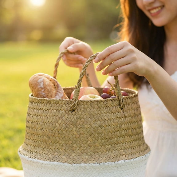 Tree Pot Woven Wicker Planter Basket Suitable For Indoor Faux Tree And Plants,J