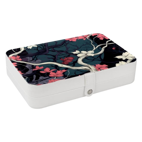 Tree Premium PU Leather Jewelry Box Organizer with Removable Compartment and Portable Bracelet Holder