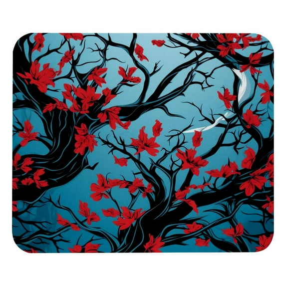 Tree Printed Square Mousepad Desk Pad Desk Mat, 8.3x9.8 Inch, Non-Slip Rubber Bottom, Suitable for Office and Gaming