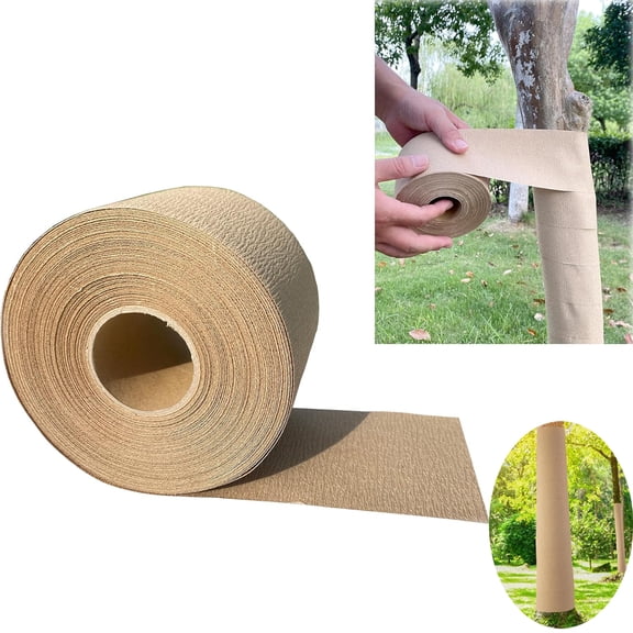 Tree Protector Paper Wrap Tutuviw 164Ft x 2.7In Breathable Tree Bark Repair Wrap,Winter Tree Trunk Bandage Freeze Protection for Keeping Warm and Moisturizing