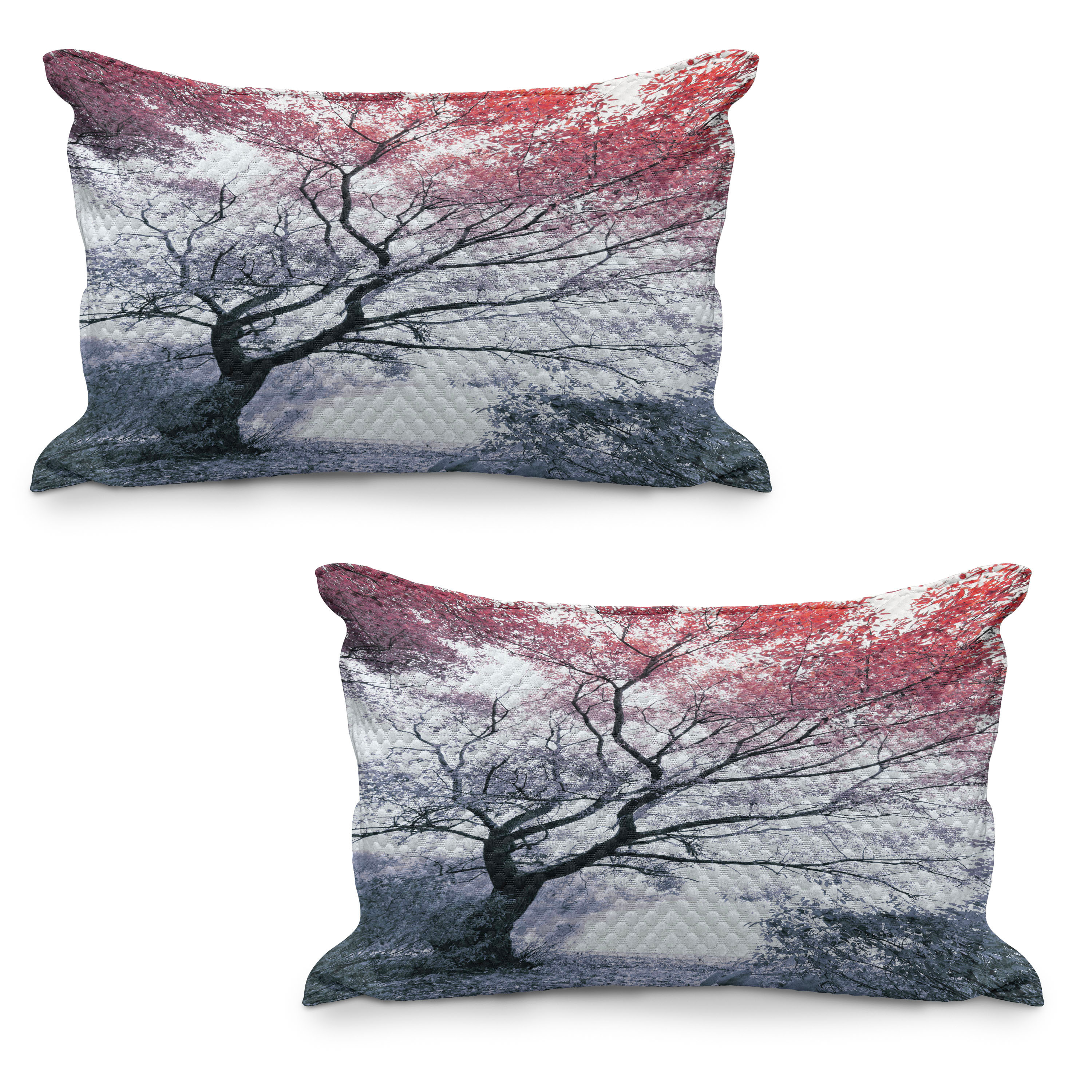 Dramatic Pillows Tree Quilted Pillowcover Set of 2, Photo with Dramatic Nature Scenery ...