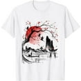 thumbnail image 1 of Tree Red Moon With Birds Flying in background white T-Shirt, 1 of 3