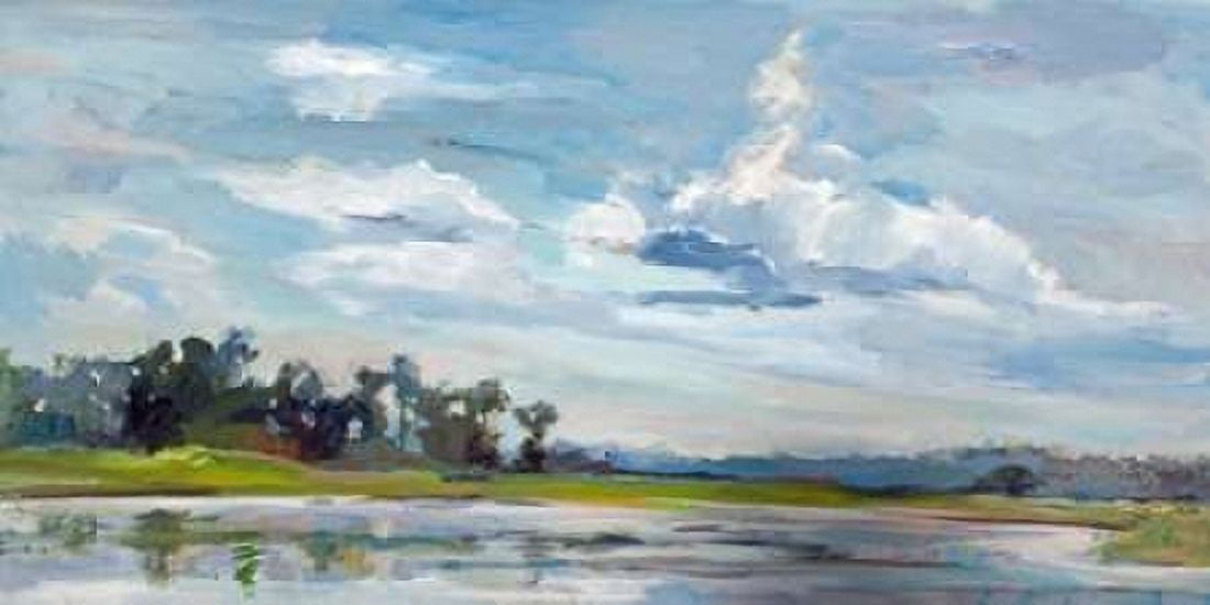 Tree Reflections Canvas Art - Carol Hallock (24 x 48)