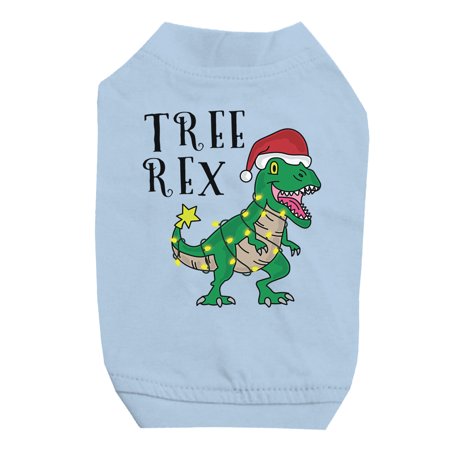 Tree Rex Funny Christmas SKY BLUE Pets Shirt Gift Idea