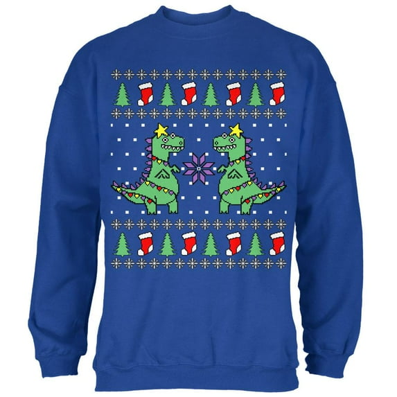 Tree Rex T Rex Ugly Christmas Sweater Mens Sweatshirt Royal LG
