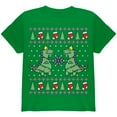 thumbnail image 1 of Tree Rex T Rex Ugly Christmas Sweater Youth T Shirt Irish Green YLG, 1 of 1