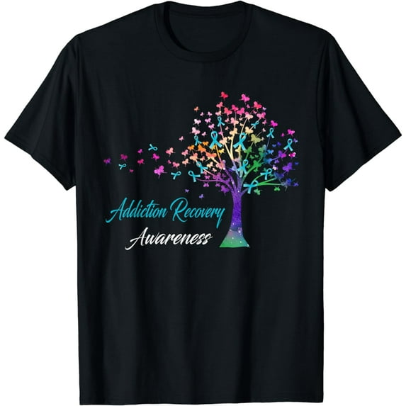 Tree Ribbon Addiction Recovery Awareness T-Shirt