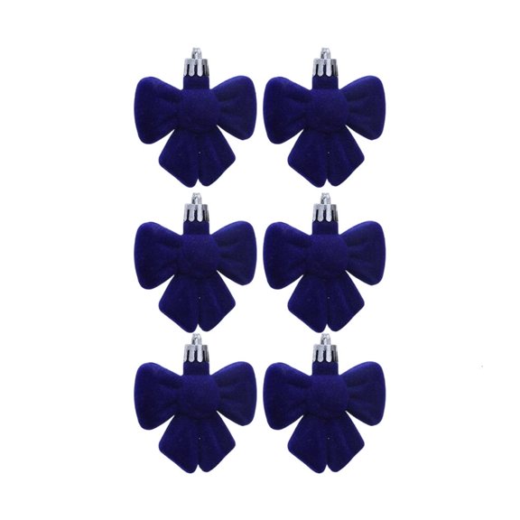 Tree Ribbon Knot Ornaments Plush-Look Display Set of 6 Christmas Decoration Accents for Mantels Centerpieces Entry Areas by ZAXLVG