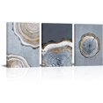 thumbnail image 1 of Tree Ring Canvas Art 3 Pieces Vintage Wood Wall Decor Blue Wilderness Contemporary Wall Art for Bathroom Bedroom Living Room 12“x16”, 1 of 6