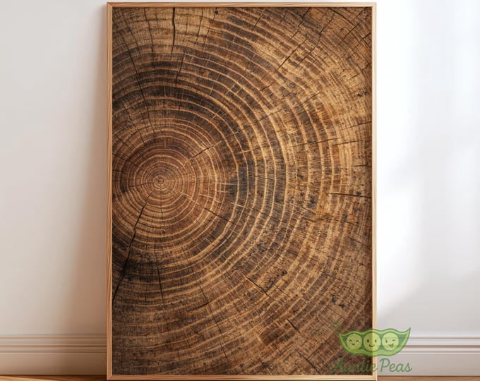 Tree Ring Natural Wood Grain Wall Art Print, Unframed Paper Poster ...