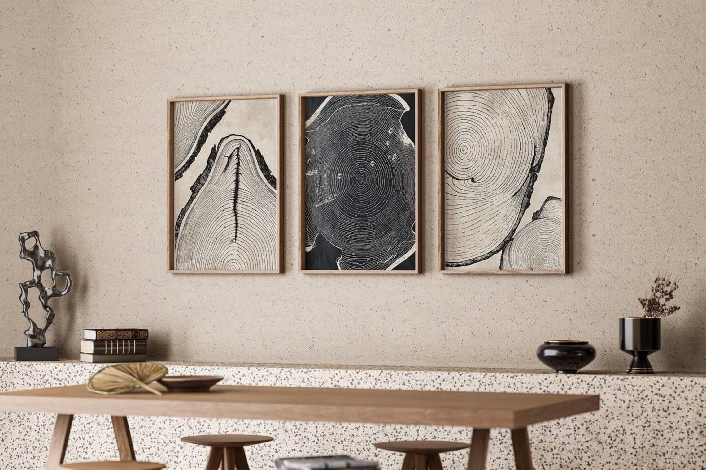 Tree Ring Prints Set Prints Tree Stump Neutral Wall Art Nature Print ...