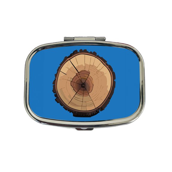 Tree Ring Slice Small Travel Handbag Pill Box Case
