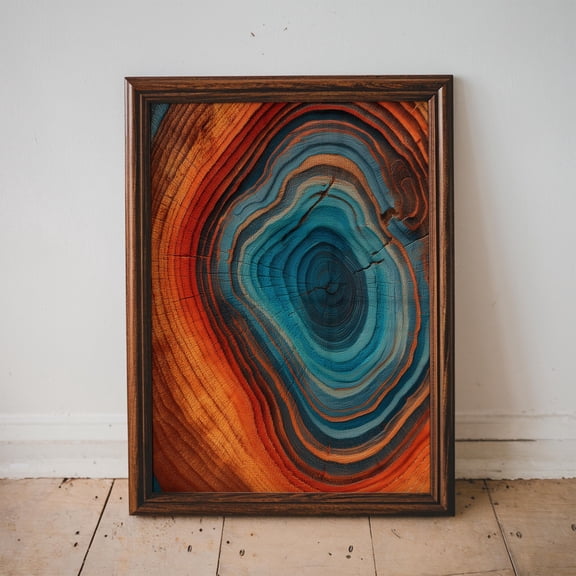 Tree Ring Wall Art Abstract Colorful Tree Ring Wall Decor Minimalist Home Art Modern Farmhouse Living Room Art Print