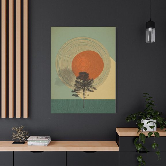 Tree Ring Wall Art Mid Century Abstract Nature Decor