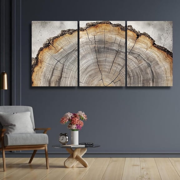 Tree Ring Wall Art, Tree Ring Canvas Wall Art, Neutral Wall Decor, Living Room, Office, Bedroom Wall Decor
