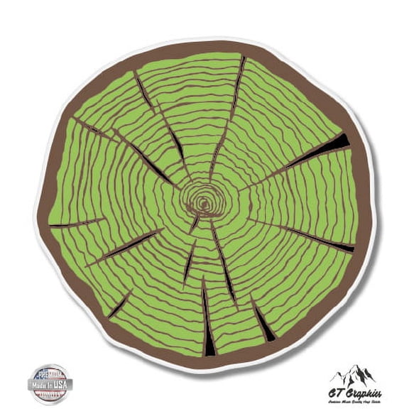 Tree Rings - 3" Vinyl Sticker - For Car Laptop I-Pad Phone Helmet Hard Hat - Waterproof Decal