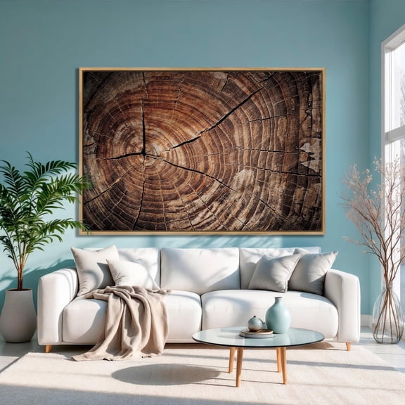 Tree Rings Art poster, Rustic Wood Slice Wall Decor Unframed Paper Print