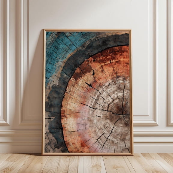 Tree Rings Nordic Woodcut Nature Decor Wall Art