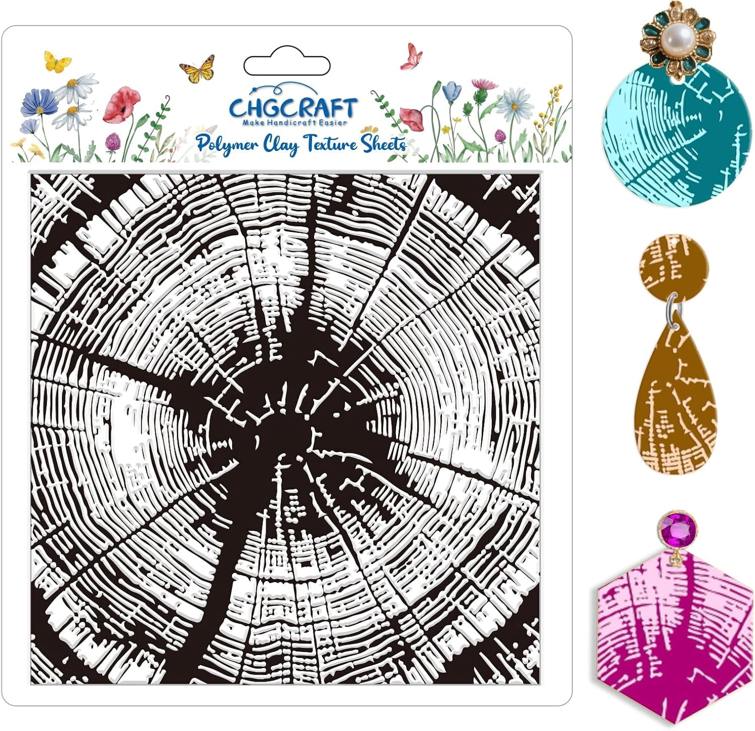 Tree Rings Polymer Clay Texture Sheets Tree Pattern Silicone Texture ...